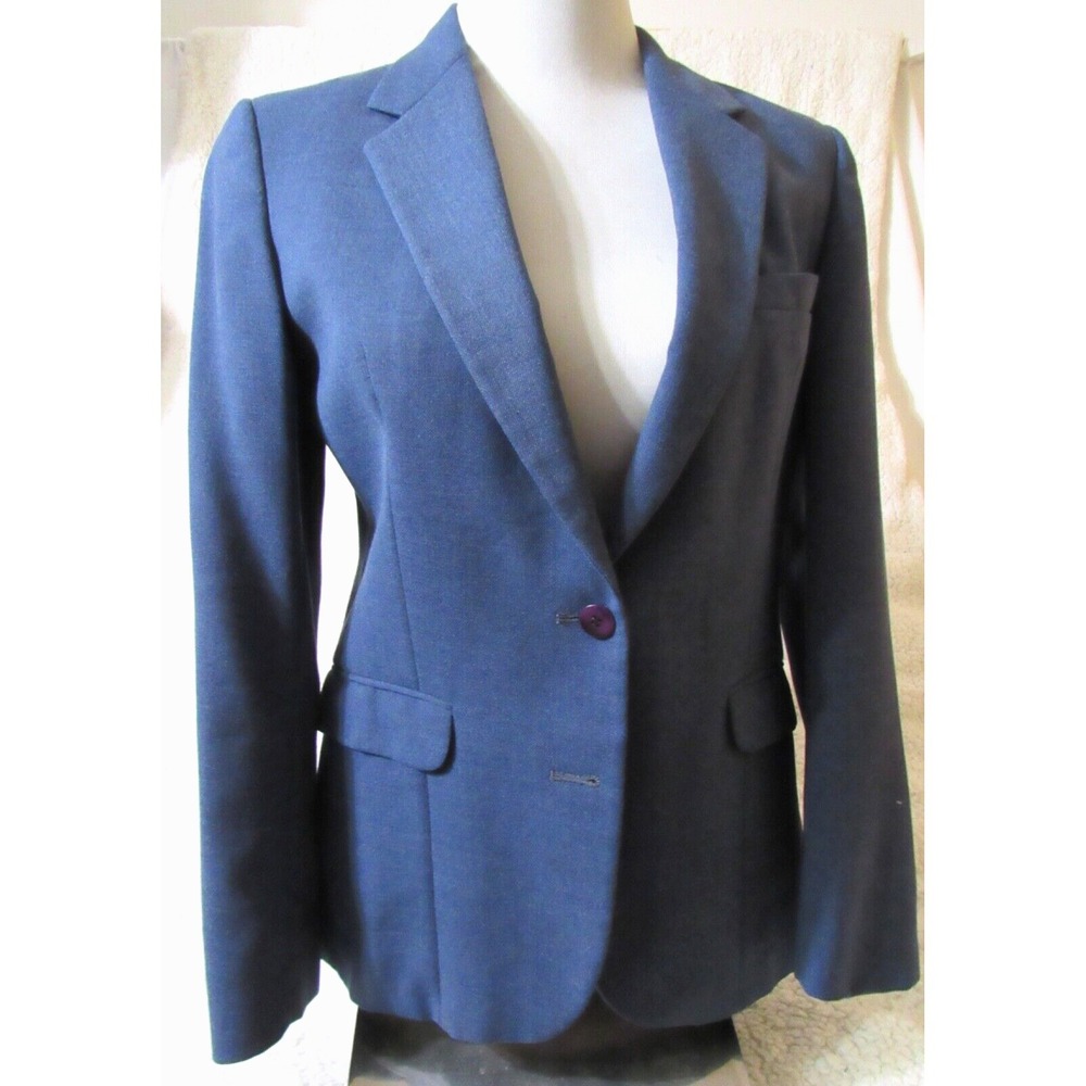 Laughton Hunter Womens Royal‎ Blue Wool Blend Blazer Size 6 Custom